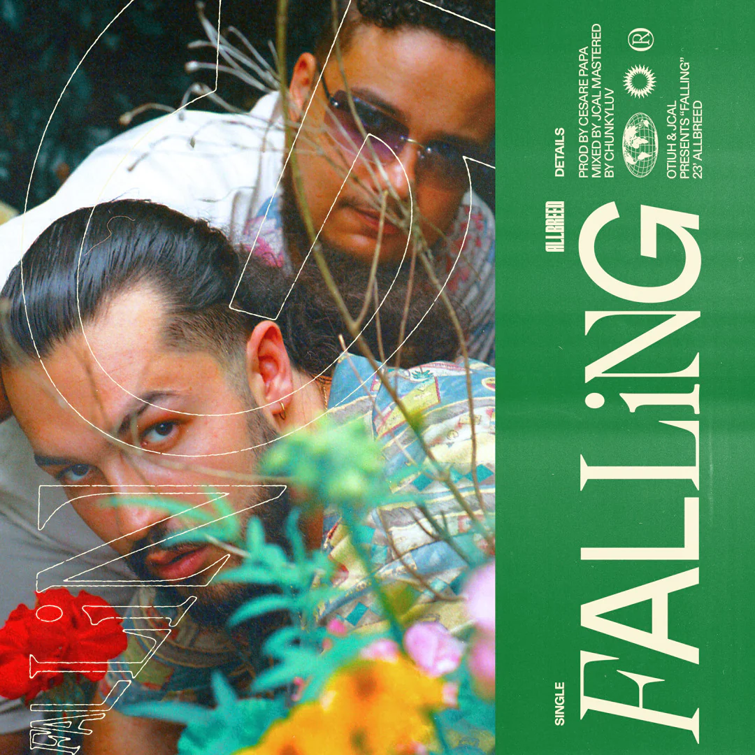 Falling artwork featuring Otiuh in a garden